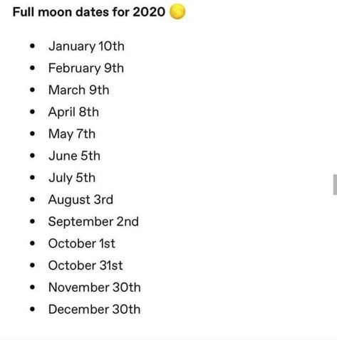 Full moon dates 2020
