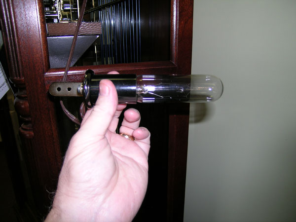 grandfather clock lamp with the shade removed