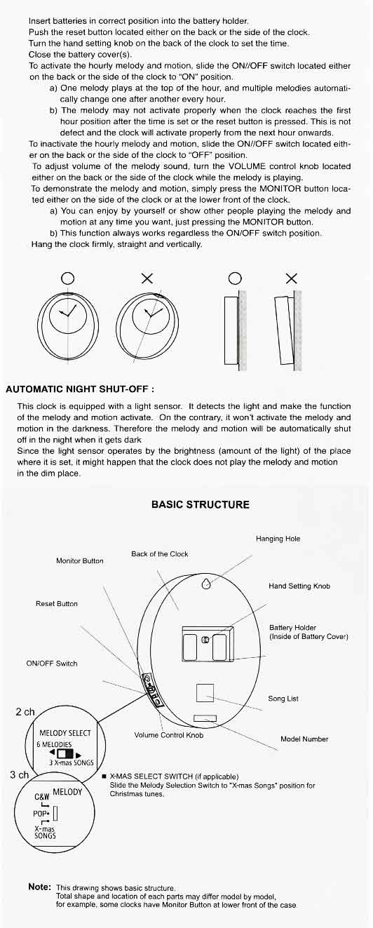 Rhythm Wall Clock Instructions The Depot - Westminster Chime Wall Clock Manual